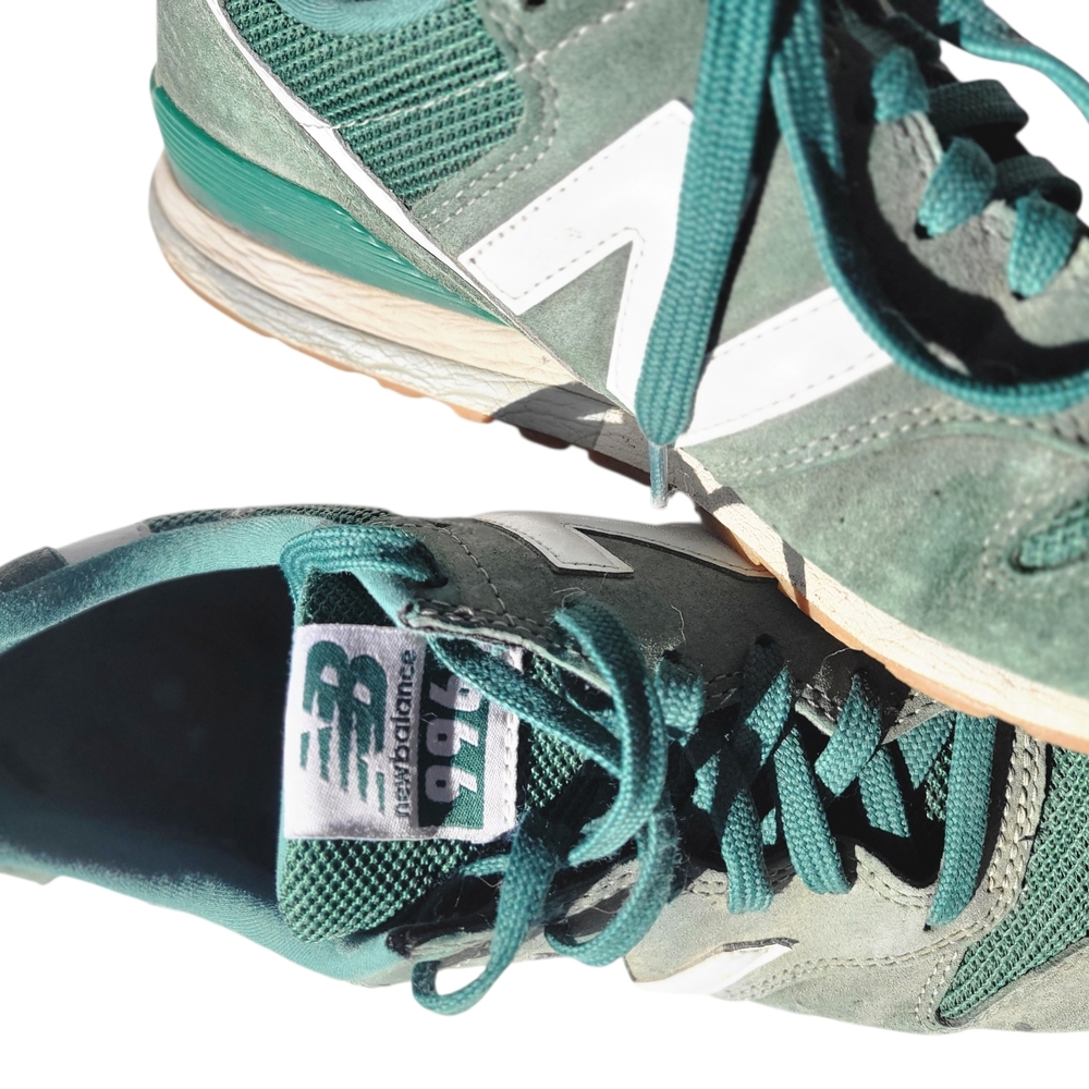 New Balance Green Suede & Mesh Sneakers - Picture 2 of 6